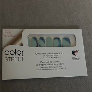 Color Street Blue and White Swirl Nail Strips Know Your Earth